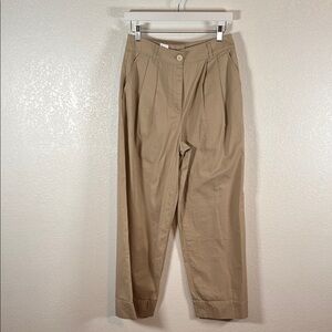 NWTs Loft Tan Wide Leg Pleated Pants Size 2